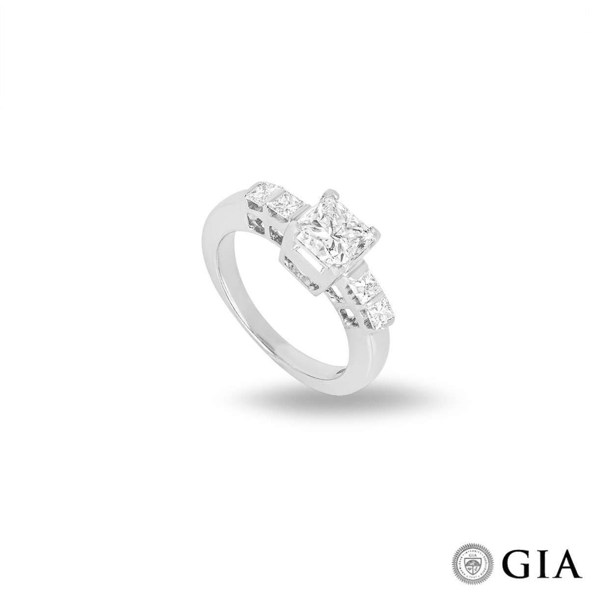 White Gold Princess Cut Diamond Ring 1.15ct I/VVS1 | Rich Diamonds